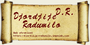 Đorđije Radumilo vizit kartica
